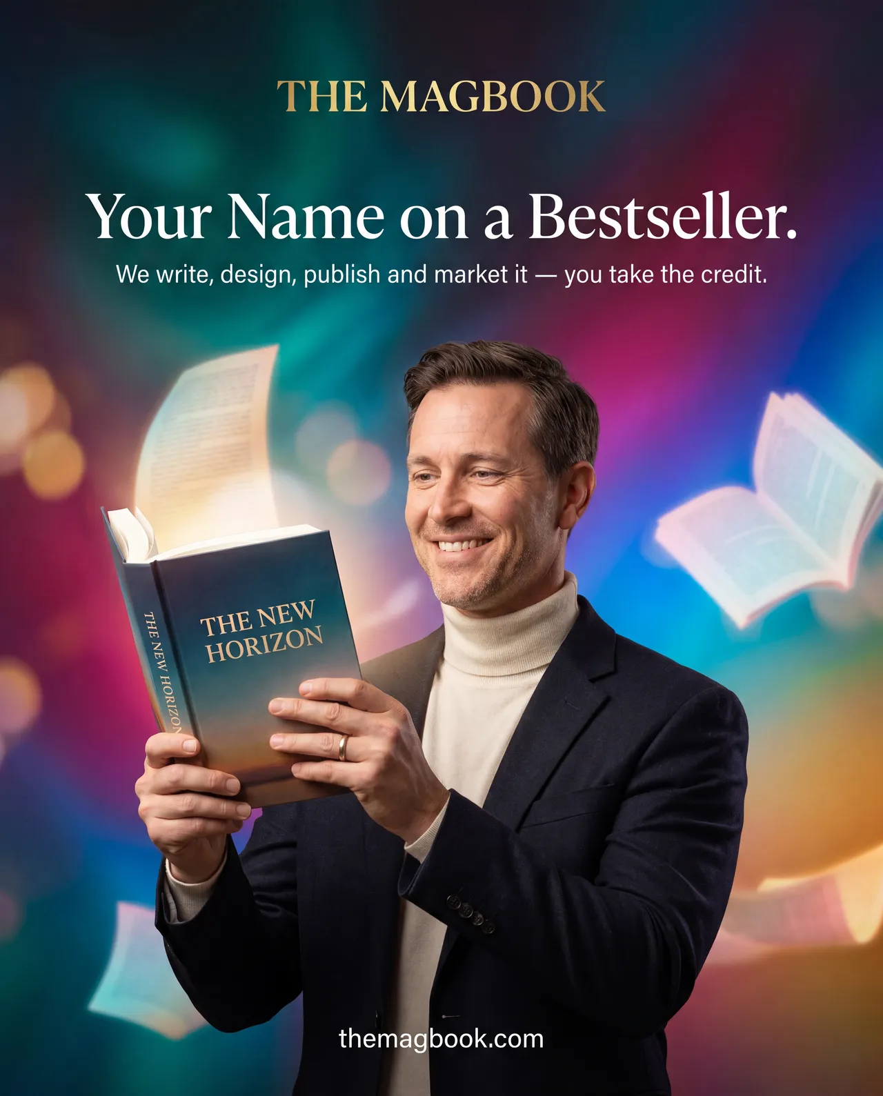 The MagBook campaign creative, Your Name on a Bestseller